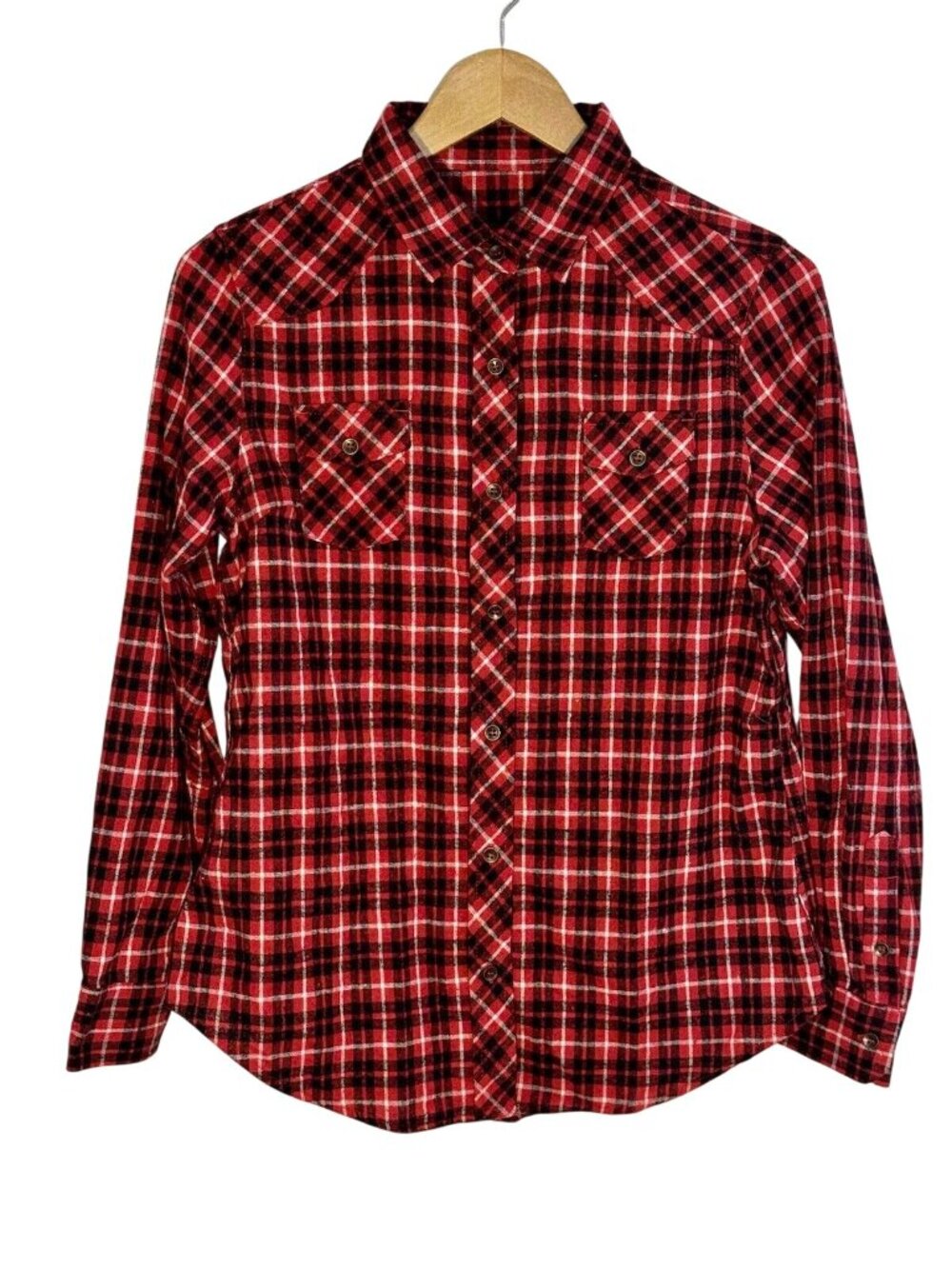 RQQBA Flannel Shirt Mens Medium Long Sleeve Plaid Cotton Polyester